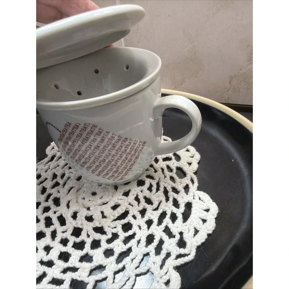 The Toscany Collection Tea Bag Design Tea Mug w/Tea Strainer & Cover-Coaster